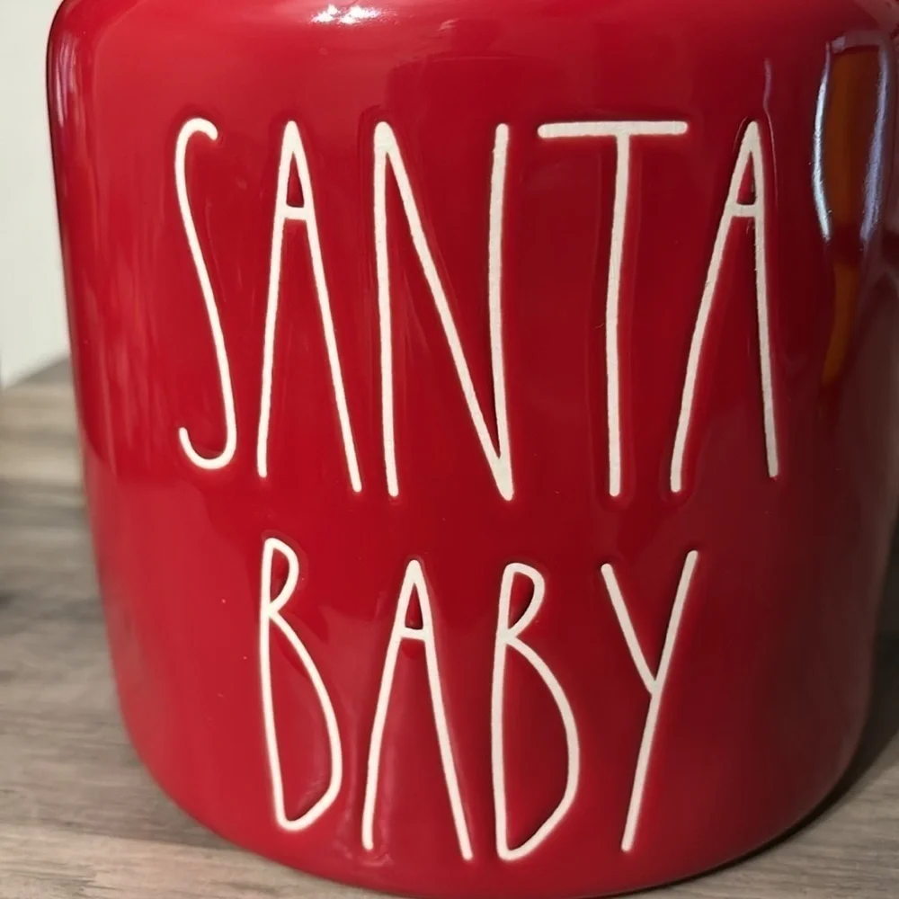 NWT Rae Dunn SANTA BABY LARGE CHUBBY CERAMIC CHRISTMAS CANISTER COOKIE JAR